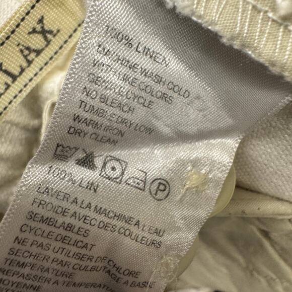 Tommy Bahama Linen Pants Mens Small (30x34 ACTUAL) Stretch White Coastal RELAX - Picture 5 of 8